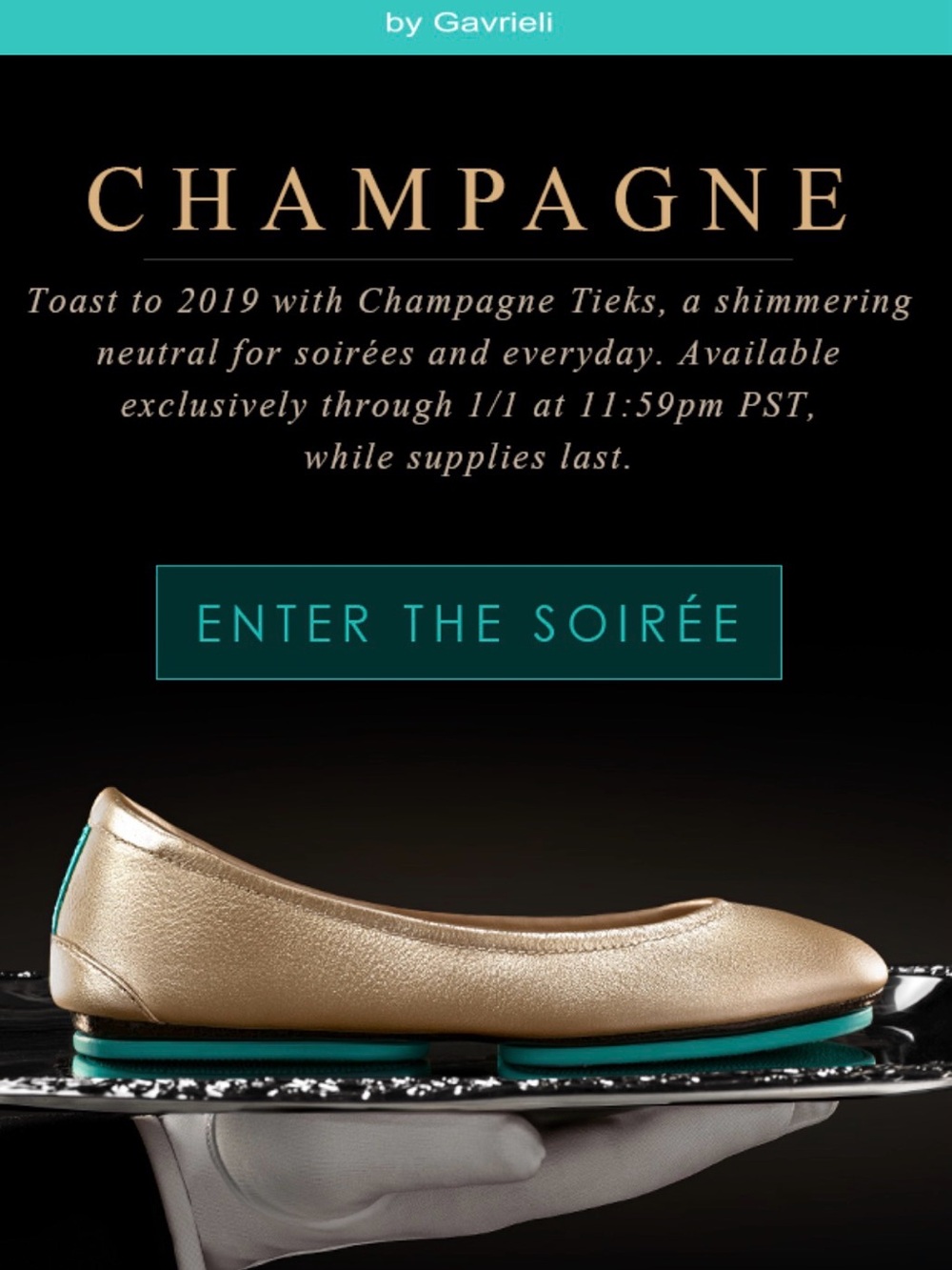 Tieks Limited Edition 2019 Champagne Metallic Ballet Flat